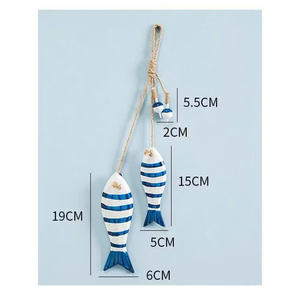 Decoración de Pared de Madera Rústica Vintage con Diseño de Espina de Pescado |   Tonalidades Azules Armónicas con Detalle de Cuerda |   Decoración Náutica Grande para el Hogar y Cafeterías - Product Image 2