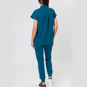 Personnalisable Écologique Unisexe À Manches Courtes Infirmière Fig Scrubs Costume Tissé Spandex Uniformes D'hôpital Ensemble De Soins Infirmiers Médicaux - Product Image 4