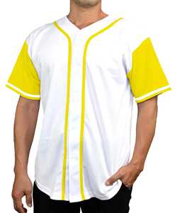 Maillots de baseball pour hommes grande taille en gros, uniformes de baseball vierges pour sublimation, respirants, anti-transpiration, à boutons - Product Image 1