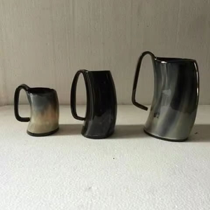 Taza Vikinga de Cuerno de Búfalo Hecha a Mano con Logotipo Personalizado, Tapa Ecológica a Prueba de Fugas, Aislamiento al Vacío, Taza de Café Vintage Clásica - Product Image 1