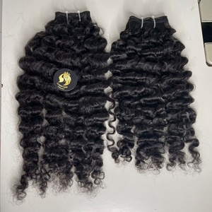 Paquete de cabello humano crudo con cierre de encaje Paquete de cabello alineado con cutícula completa de doble trama con encaje Frontal birmano rizado - Product Image 4