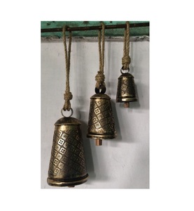 OEM Manufacturer Musical Brass Hanging Cow Bells With Soft Chime Notes Best For Relaxing Garden <b>Temple</b> Rooms And Rustic Displays - Product Image 4