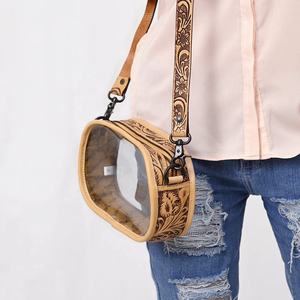 Bolso cruzado de cuero occidental bohemio con diseño de fabricante indio de alta calidad, flores con borlas personalizadas, informal para mujer - Product Image 3
