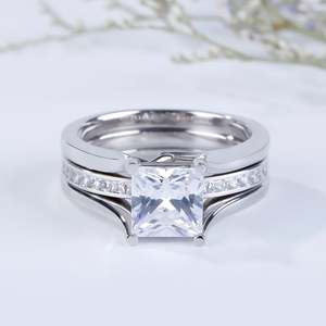 Jeulia Interchangeable Princess Cut Sterling Silver Engagement Ring Set - Product Image 6