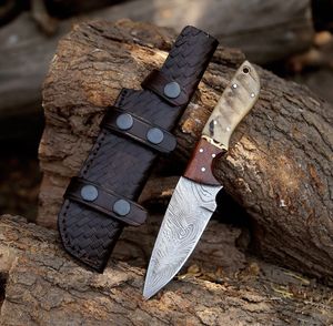 Hermoso Cuchillo de Caza de Acero de Damasco Hecho a Mano con Hoja Forjada Fija, Mango de Madera, Personalizable OEM, Grado Industrial - Product Image 5