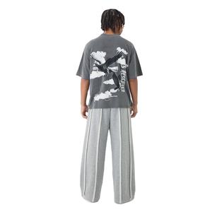 Wholesale OEM Service Men's Winter Casual Sweatpants-Eco-Friendly 100% Cotton Canvas Fleece Thickness <b>Elastic</b> Waist <b>Lace</b>-Up - Product Image 3