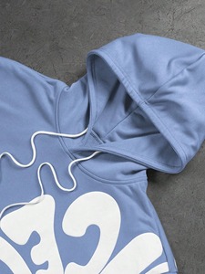 Survêtements en molleton 100% coton bleu ciel, imprimés personnalisés, de qualité supérieure, sweat-shirt à capuche et pantalon de jogging, 2 pièces, pour l'hiver - Product Image 3