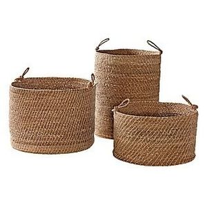 Venta al por mayor, cestas de almacenamiento de jacinto de agua artesanales elegantes y sostenibles, espacio decorativo ecológico - Product Image 2