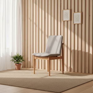 Chaise de salle à manger en teck massif au design contemporain, pieds en bois, rembourrage personnalisé, pour la maison, les appartements, les hôtels, les restaurants - Product Image 5