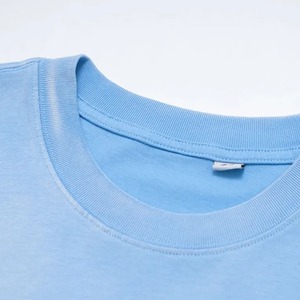 เสื้อยืดผู้ชายแฟชั่นใหม่เสื้อครอปซักแบบกรด100% ผ้าฝ้ายสีล้วนแบบวินเทจ - Product Image 6