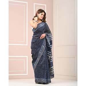 Sari de Georgette Chanderi con Blusa, Vestido Indio de Seda Pesada, Lehenga Banarasi Suave Estilo Bollywood con Salwar Kameez - Product Image 3