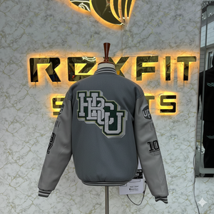 Chaqueta bordada de lana y seda de la mejor tarifa de último estilo para hombre con cierre de botón cubierto chaquetas versity chaquetas Lettermen - Product Image 2