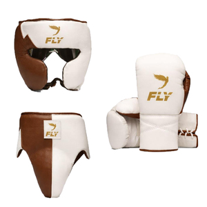 Kit de Sparring de Boxe Fly en Cuir Véritable avec Gants, Casque et Protection du Groin – Prix de Gros OEM Prêt à Expédier - Product Image 1