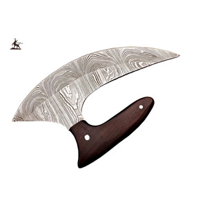 Cuchillo de cocina de acero G de Damasco de alta resistencia, cortador de Pizza Ulu de Chef profesional con mango de madera, cuchillo rebanador para uso culinario - Product Image 1