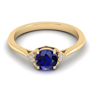 REYES Sparking GRA Moissanite Certificado en 925 Anillos de compromiso de plata esterlina Zafiro azul natural Piedra preciosa Joyería fina - Product Image 6