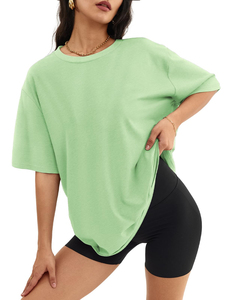 T-shirts d'été décontractés pour femmes, coupe régulière, 100 % coton respirant, écologiques, avec logo personnalisé, grandes tailles, vente en gros - Product Image 4