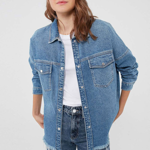 Camisas Vaqueras con Botones OEM, Blusa Casual de Manga Larga, Camisa Vaquera de Invierno Transpirable de Alta Calidad para Mujer, Corte Regular, Antiarrugas - Product Image 5