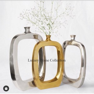 Florero y macetas de metal con diseño perforado de color dorado, jarrón decorativo de artículos de jardín fundido de aluminio de gran forma a un precio razonable - Product Image 2