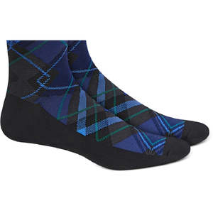 Calzini Perry Ellis da uomo in microfibra a quadri, traspiranti, usa e getta, taglia unica, vestibilità regolare con logo sul fondo, stile sportivo quotidiano, colore nero - Product Image 3