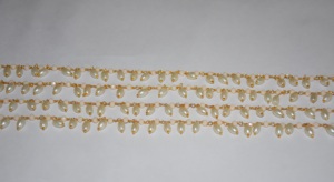 Gold Plated Rice Pearl Peach Glass Bead Cluster <b>Rosary</b> Wire Beaded Rondelle Chain for Jewelry Making - Product Image 5
