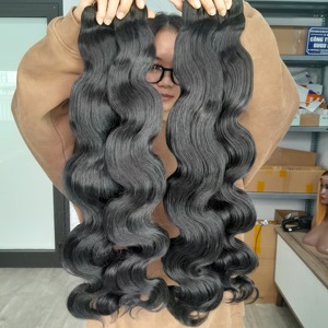 Gugu Hair Company's High Quality 100% Vietnamese Remy Human Hair Extensions Body Wave <b>Black</b> <b>Lace</b> Wig - Product Image 3