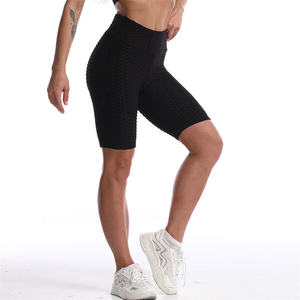 Pantalones cortos acanalados para mujer, pantalones cortos deportivos para gimnasio, Push Up, Control de barriga, pantalones cortos de ciclismo sin costuras para mujer, mallas de entrenamiento para mujer - Product Image 3