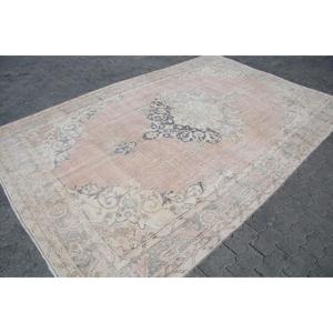 Tapis turc vintage 6,9x10,5 pi (211x320 cm), tapis persan rose - Product Image 3