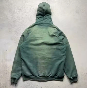 Sun Fad Acid Wash Hoodies Oversize Zipper Up Heavy Weight Adult Men Acid Wash Hoodie With Custom Design and Size - Product Image 3