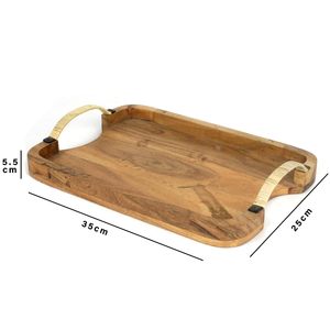 Vente en gros plateau de service en bois d'acacia ovale vintage moderne décor à la maison dessus de table stockage des aliments présentoir de fruits de falak exportation mondiale - Product Image 4