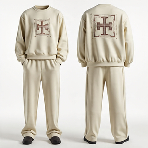 Nuevo mejor logotipo lavado con ácido Zip Hoodie Sweat Track Baggy Pant Set más vendido parche bordado 3D Full DTG Print Plus Size Winter - Product Image 4