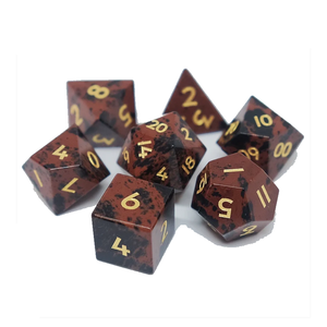 Dés en pierre de haute qualité, obsidienne acajou, cristal naturel, pierres précieuses de guérison reiki, pierres gravées, dés personnalisés, cristal viking - Product Image 4