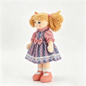 customized Soft Fabric Girl Plush <b>Doll</b>,Vintage Pigtail Cloth Rag <b>Doll</b>,Retro Cottagecore Textile <b>Doll</b> - Product Image 3