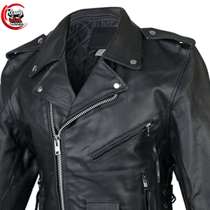 2025 nueva chaqueta de motocicleta de cuero de alta calidad para hombre, cuello levantado de moda personalizado desgastado con lona, nuevo diseño personalizable - Product Image 2