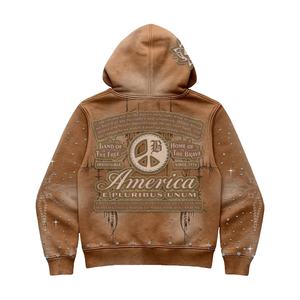 เสื้อกันหนาวมีฮู้ดผ้าฟลีซหนาทรงหลวมมีซิปปักลายสไตล์สตรีทเสื้อ100% ฤดูใบไม้ร่วง - Product Image 3