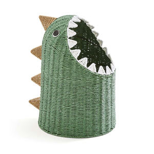 Shark & Dinosaur Shaped Rattan <b>Hamper</b>, Fun Animal Themed Woven Laundry Basket <b>for</b> Kids - Product Image 4