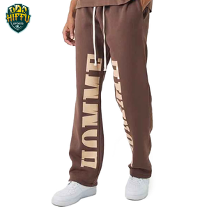 Nueva llegada French Terry Cargo pantalones de chándal de alta calidad 100% algodón Baggy Joggers pantalones apilados Flared Puff Casual Canvas - Product Image 6