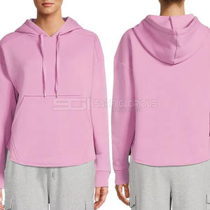 Sudadera de Algodón con Cuello Alto, Lisa, con Forro Polar y Logotipo Bordado Personalizado al por Mayor para Mujer - Product Image 3