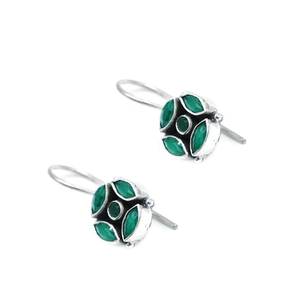 925 <b>Sterling</b> <b>Silver</b> Handmade Fashion <b>Stud</b> Earrings Natural Green Onyx Gemstone Gift for Her Green Onyx Earring <b>Studs</b> - Product Image 2