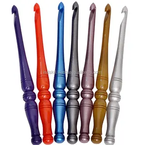 Ensemble de crochets multicolores en résine faits à la main, emballage ergonomique en bois, marque personnalisée, longueur de 5 pouces et 6 pouces, tous diamètres - Product Image 1