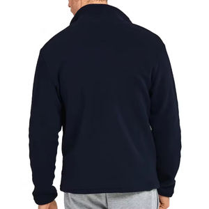 Veste pour homme coupe-vent d'hiver à fermeture éclair avec doublure imprimée en denim de coton imperméable à col montant sur le devant - Product Image 2