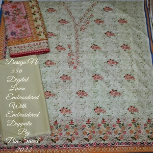 Cubo de alta calidad Saeed bordado Digital Duppata césped moderno indio tradicional boda descosido Salwar Kameez para mujeres adultos - Product Image 2