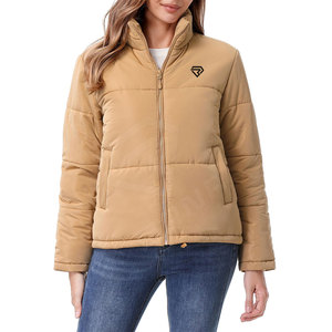 Chaqueta acolchada cálida de invierno para hombre con cierre de cremallera de cuello alto elegante abrigo ligero de Color sólido para clima frío - Product Image 3