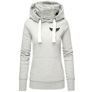 Sweat-shirt à capuche rouge pour femme avec capuche noire, manches longues, poche kangourou, streetwear décontracté, haut d'hiver - Product Image 5