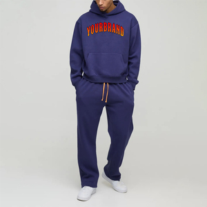 Conjuntos de dos piezas personalizados 2025, sudaderas con capucha de gran tamaño y pantalones, chándales, ropa informal de otoño e invierno, conjunto de Sudadera con capucha cálida para hombre - Product Image 1