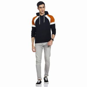 Wholesale Hoodie For Men's Pullover Casual Wear Fleece Fabric Block Hoodies With Customized Logo And Design - Product Image 4