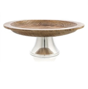 Base para Pastel de Madera Maciza Ecológica, Soporte para Pastel de Cumpleaños y Dulces, Acabado Oscuro, Accesorios de Mesa, Herramienta para Pastel Elegante - Product Image 4