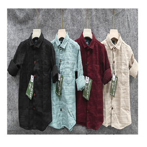 Vente en gros Design personnalisé garçons chemise décontractée à manches longues automne enfants lin jacquard séchage rapide caractéristique - Product Image 1