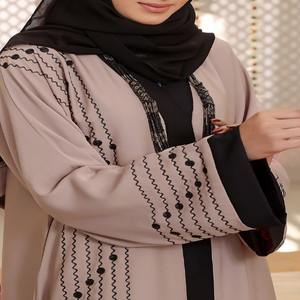 Nouvelle vente en gros d'abayas noires unies, vêtements islamiques simples et modestes, robes abayas musulmanes pour femmes, abayas de Dubaï - Product Image 1