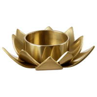 Portavelas de Metal Hecho a Mano con Diseño de Flor de Loto, Ecológico, Duradero, Decoración para el Hogar, Centro de Mesa
