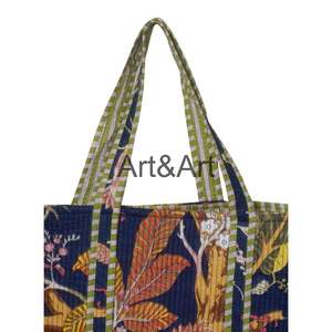 Sac fourre-tout de week-end luxueux, vintage, bohème, pour femme, imprimé à la main, style estival, élégant, matelassé à la machine, tendance, de haute qualité - Product Image 3